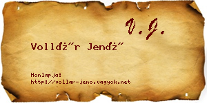 Vollár Jenő névjegykártya